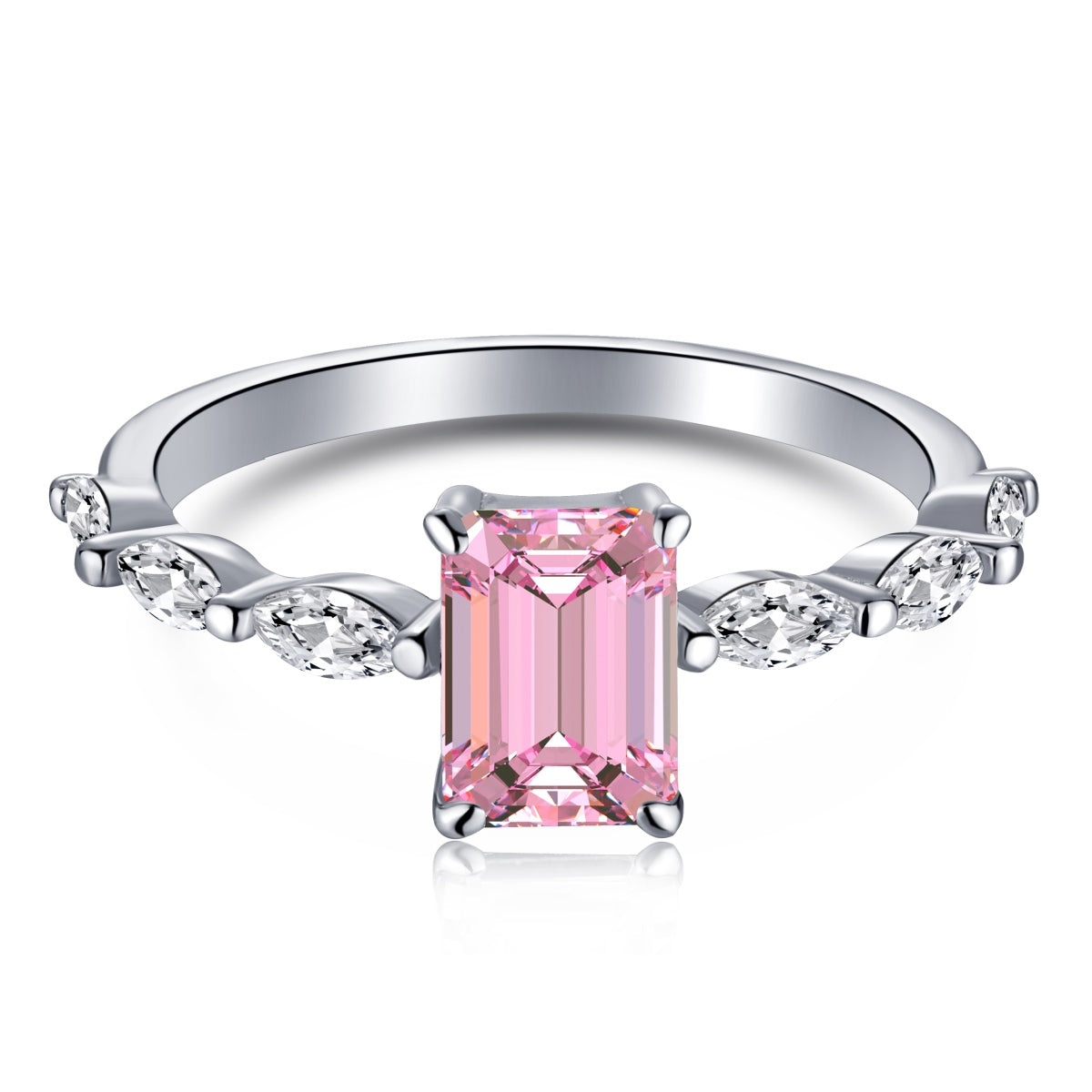 [Vivid Aurora]1.0 Carat Dainty Resplendent Radiant Cut Daily Ring