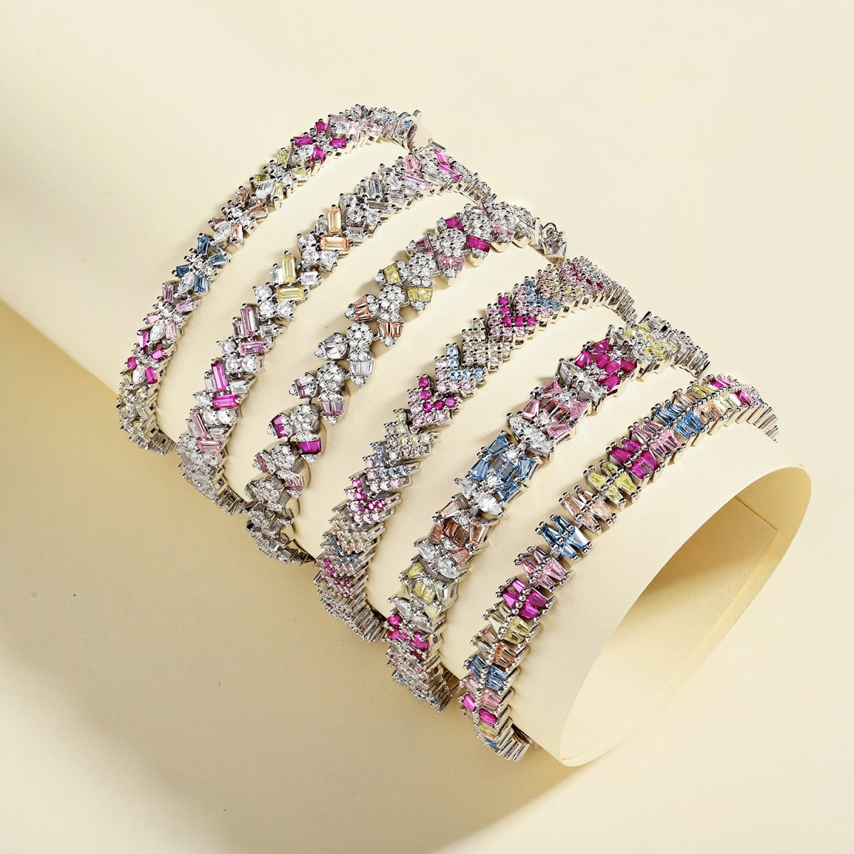 [Vivid Aurora]Dazzling Unique Multi Shape Daily Bracelet