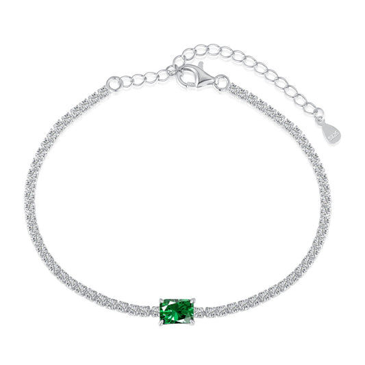 [Vivid Aurora]1.0 Carat Unique Emerald Cut Banquet Bracelet