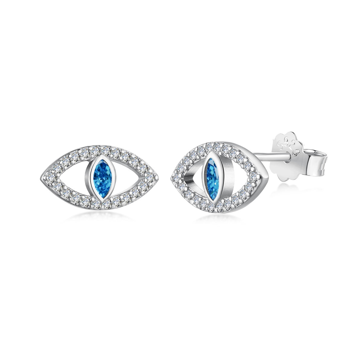 [Vivid Aurora]Blue Devil Eyes Hollow Stud Earrings