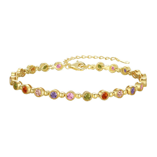 [Vivid Aurora]Sparkling Exquisite Round Cut Party Bracelet