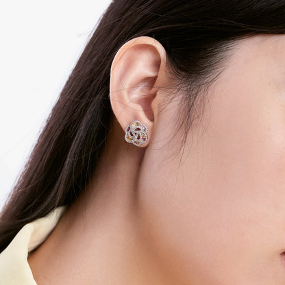 [Vivid Aurora]Exquisite Flower Shape Daily Earrings