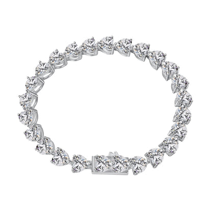 [Vivid Aurora]0.75 Carat Elegant Romantic Heart Shape Lover Bracelet